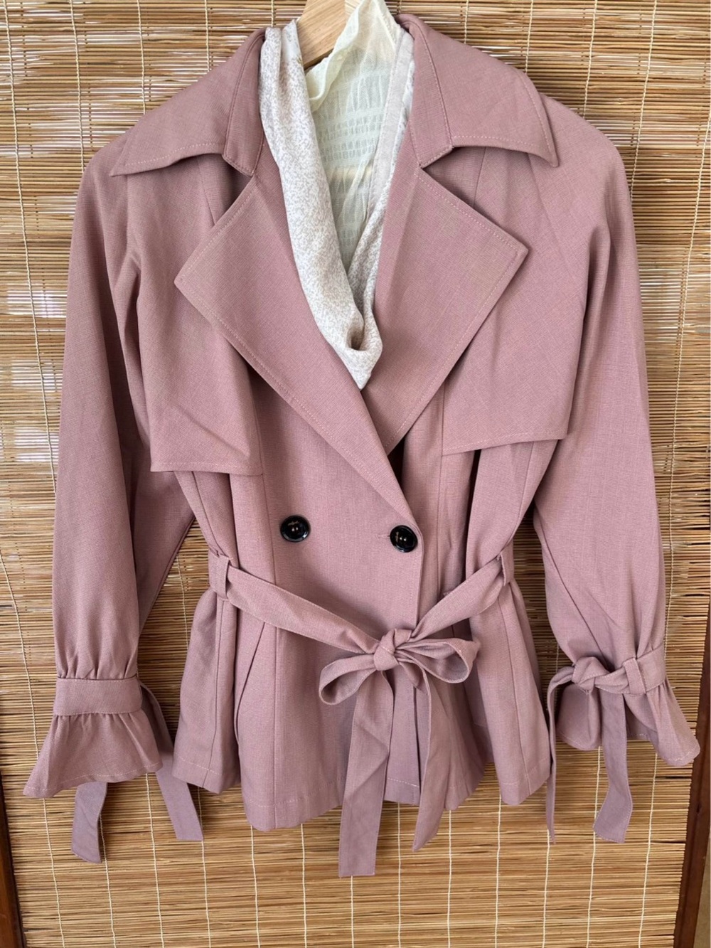 Dusty Rose Trench Coat Jacket Wrinkle-resistant